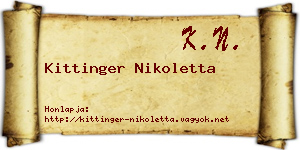 Kittinger Nikoletta névjegykártya