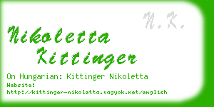 nikoletta kittinger business card